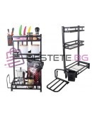 Кухненски рафт органайзер триетажна стойка за подправки лофт